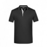 Men's Polo Striped Koszulka polo z kontrastową plisą męska JN728 - black/silver