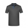 Men's Polo Striped Koszulka polo z kontrastową plisą męska JN728 - graphite/aqua