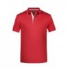 Men's Polo Striped Koszulka polo z kontrastową plisą męska JN728 - red/white
