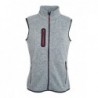 Ladies' Knitted Fleece Vest Bezrękawnik polarowy o splocie swetrowym damski JN773 - light-grey-melange/red