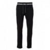 Men's Jog-Pants Spodnie dresowe męskie z kontrasowym ściągaczem JN780 - black/white
