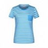 Ladies' T-shirt Striped T-shirt damski organic w paski 8027 - atlantic/white