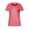 Ladies' T-shirt Striped T-shirt damski organic w paski 8027 - red/white