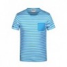 Men's T-shirt Striped T-shirt męski organic w paski 8028 - atlantic/white