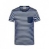 Men's T-shirt Striped T-shirt męski organic w paski 8028 - navy/white