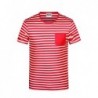 Men's T-shirt Striped T-shirt męski organic w paski 8028 - red/white