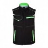 Workwear Softshell Padded Vest - COLOR - Bezrękawnik softshellowa z wewnętrzną ocieplaną podszewką -COLOR- JN854 - black/lime-green