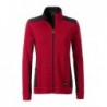 Ladies' Knitted Workwear Fleece Jacket - STRONG - Bluza polar o splocie swetrowym robocza damska -STRONG- JN861 - red-melange/black