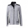 Ladies' Knitted Workwear Fleece Jacket - STRONG - Bluza polar o splocie swetrowym robocza damska -STRONG- JN861 - white-melange/carbon
