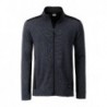 Men's Knitted Workwear Fleece Jacket - STRONG - Bluza polar o splocie swetrowym robocza męska -STRONG- JN862 - carbon-melange/black