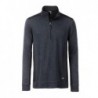 Men's Knitted Workwear Fleece Half-Zip - STRONG - Bluzapolarowa robocza męska na krótki zamek  -STRONG- JN864 - carbon-melange/black