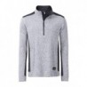 Men's Knitted Workwear Fleece Half-Zip - STRONG - Bluzapolarowa robocza męska na krótki zamek  -STRONG- JN864 - white-melange/carbon