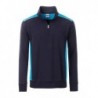 Workwear Half-Zip Sweat - COLOR - Bluza na krótki zamek ze stójką -COLOR- JN868 - navy/turquoise