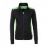 Ladies' Workwear Sweat Jacket - COLOR - Kurtka na zamek ze stójką damska -COLOR- JN869 - black/lime-green