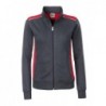 Ladies' Workwear Sweat Jacket - COLOR - Kurtka na zamek ze stójką damska -COLOR- JN869 - carbon/red