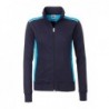 Ladies' Workwear Sweat Jacket - COLOR - Kurtka na zamek ze stójką damska -COLOR- JN869 - navy/turquoise