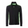 Men's Workwear Sweat Jacket - COLOR - Kurtka na zamek ze stójką męska -COLOR- JN870 - black/lime-green