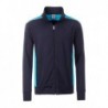 Men's Workwear Sweat Jacket - COLOR - Kurtka na zamek ze stójką męska -COLOR- JN870 - navy/turquoise