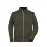 Men's Knitted Workwear Fleece Jacket - SOLID - Bluza robocza polarowa o splocie swetrowym męska - SOLID - JN898 - olive-melange/black