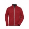 Men's Knitted Workwear Fleece Jacket - SOLID - Bluza robocza polarowa o splocie swetrowym męska - SOLID - JN898 - red-melange/black