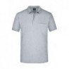 Men's Polo Pocket Koszulka polo z kieszonką męska JN922 - grey-heather