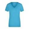 Ladies' Stretch V-T T-shirt z elastanem i dekoltem w serek damski JN928 - turquoise