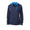 Ladies' Lifestyle Zip-Hoody Bluza z kapturem zapinana na zamek damska JN962 - navy/cobalt