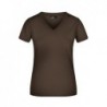 Ladies' V-T T-shirt damski z ściągaczem w stylu V JN004 - brown