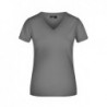 Ladies' V-T T-shirt damski z ściągaczem w stylu V JN004 - mid-grey