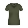 Ladies' V-T T-shirt damski z ściągaczem w stylu V JN004 - olive