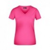 Ladies' V-T T-shirt damski z ściągaczem w stylu V JN004 - pink