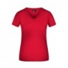 Ladies' V-T T-shirt damski z ściągaczem w stylu V JN004 - red