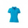 Ladies' Polo Koszulka polo damska z elastanem JN985 - turquoise/white