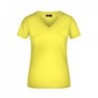 Ladies' V-T T-shirt damski z ściągaczem w stylu V JN004 - yellow