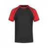 Men's Raglan-T T-shirt męski w dwukolorowej stylistyce reglan JN010 - black/red