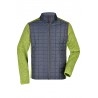 Men's Knitted Hybrid Jacket Męska kurtka Hybrid JN742 - Kiwi melanż/antracyt melanż