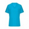 Ladies' Stretch-Casack Damska medyczna elastyczna tunika z dekoltem w serek JN3103 - turquoise