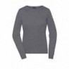 Ladies' Round-Neck Pullover Damski klasyczny sweter JN1313 - grey-heather