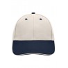 Czapka 6-panelowa z daszkiem typu Sandwich MB024 Myrtle Beach - beige/navy/beige