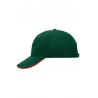 Czapka 6-panelowa z daszkiem typu sandwich MB6197 Myrtle Beach - dark-green/red/dark-khaki