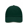 Czapka 6-panelowa z daszkiem typu Sandwich MB6112 Myrtle Beach - dark-green/beige