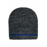 Coarse Knitted Beanie - MB7406 - black-melange/royal