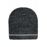 Coarse Knitted Beanie - MB7406 - black-melange/silver