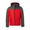 Men's Winter Jacket Kurtka zimowa z kapturem męska JN1134 - red/anthracite-melange