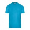 Men's BIO Stretch - T work - SOLID - T-shirt organic roboczy z elastanem męski JN1802 - turquoise