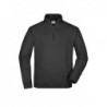 Round-Neck Zip Bluza z krótkim zamkiem JN352 - black