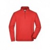Round-Neck Zip Bluza z krótkim zamkiem JN352 - red