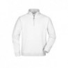 Round-Neck Zip Bluza z krótkim zamkiem JN352 - white