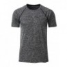 Men's Sports T-Shirt T-shirt sportowy męski JN496 - black-melange/black